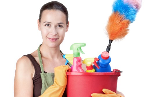 Office cleaning team working in a BR3 workplace reception area