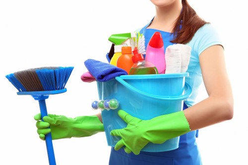 After builders cleaning service removing dust from a renovated BR3 home